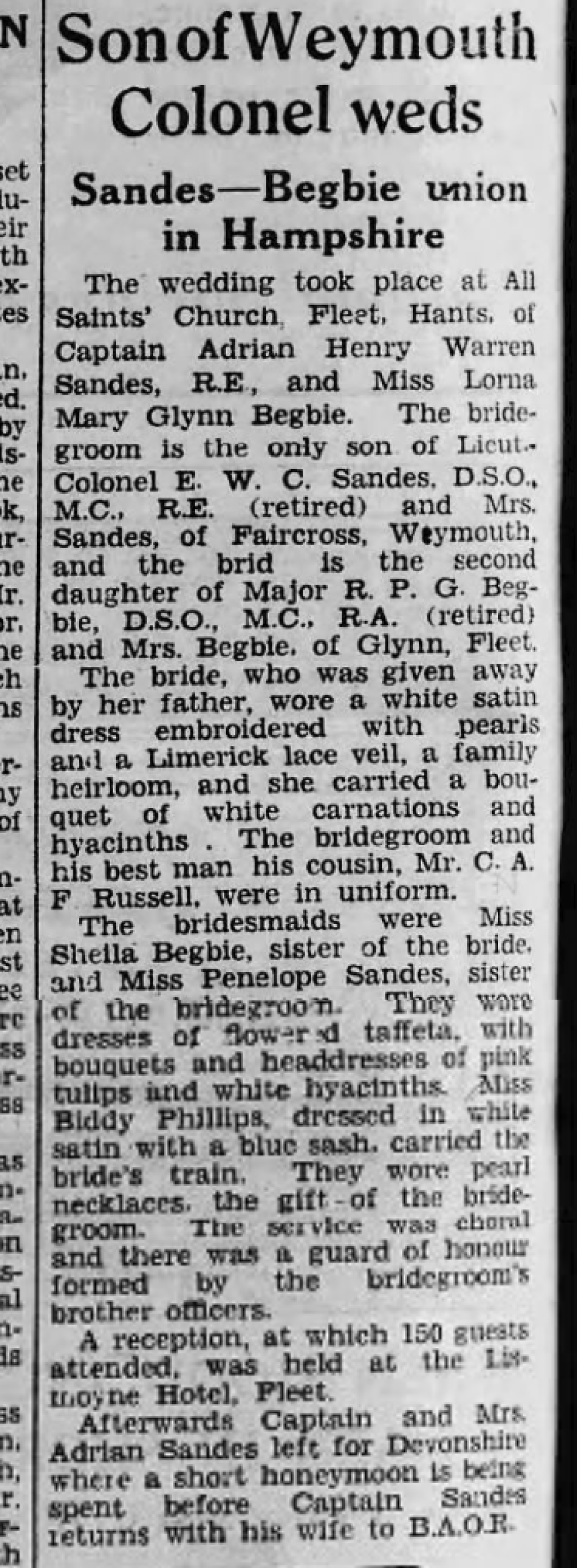 Dorset Echo - 23 March 1948 pg 4 - Adrian Sandes