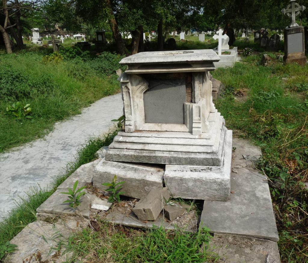 Headstone of Amelia Lister-Kaye at Lower Circular Road Cemetery Calcutta, West Bengal, India 