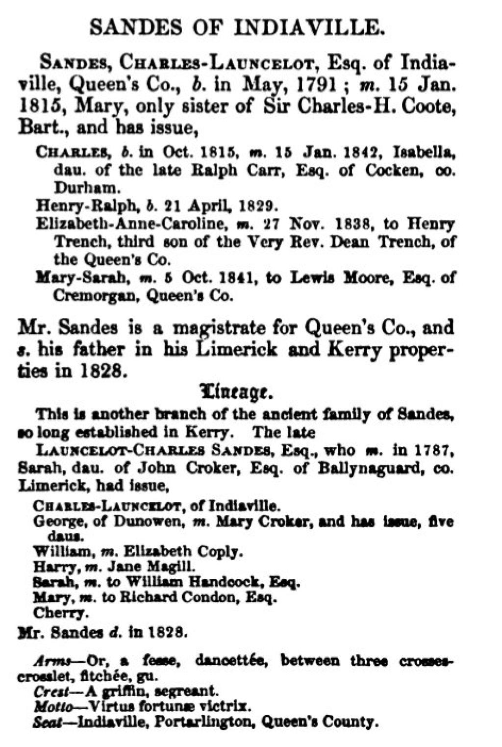Burke's Genealogical & Heraldic Dictionary of the Landed Gentry of England and Ireland - 1847 (Vol II)