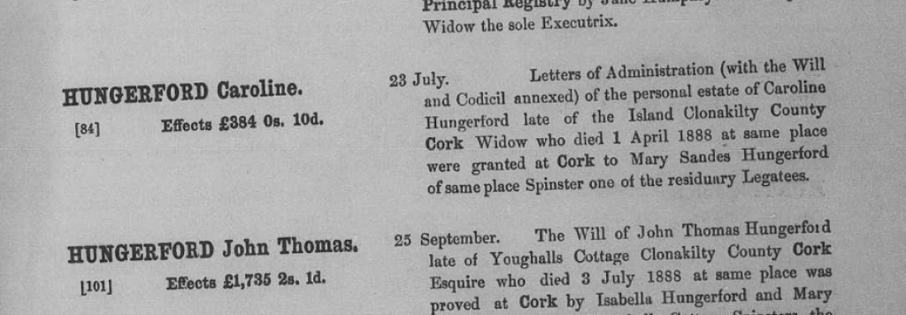 Probate record for Caroline Sandes