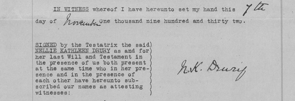 Last will and testament - Ellen Kathleen Sandes