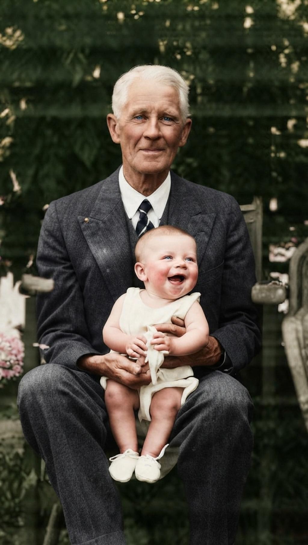 Francis Percival Sandes with his grandson Frank Sandes 