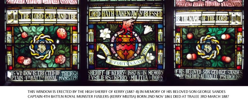 Stained Glass Windows at St John's Church, Listowel in memory of George SandesStained Glass Windows at St John's Church, Listowel in memory of George Sandes