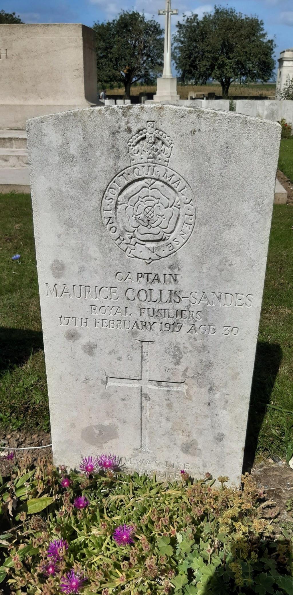 Headstone of Maurice Collis Sandes