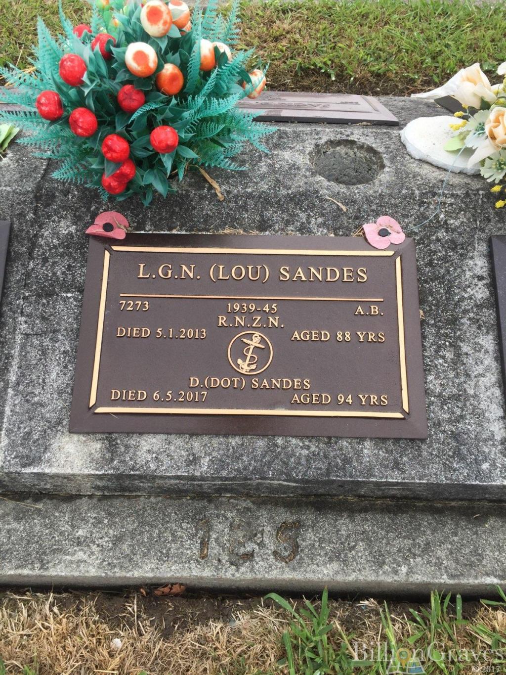 Headstone of Louis George Sandes and Dorothy Boyd