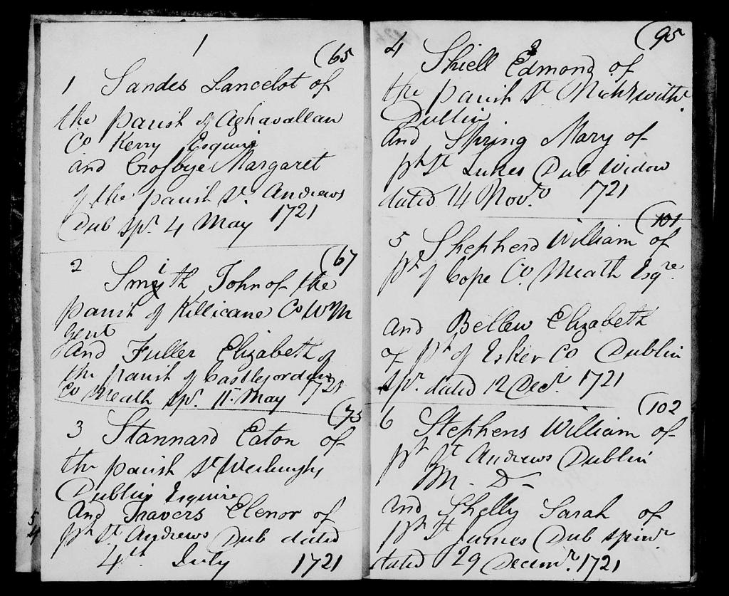 Entry in Betham's Genealogical Extracts for Lancelot Sandes and Margaret Crosbie's marriage.
