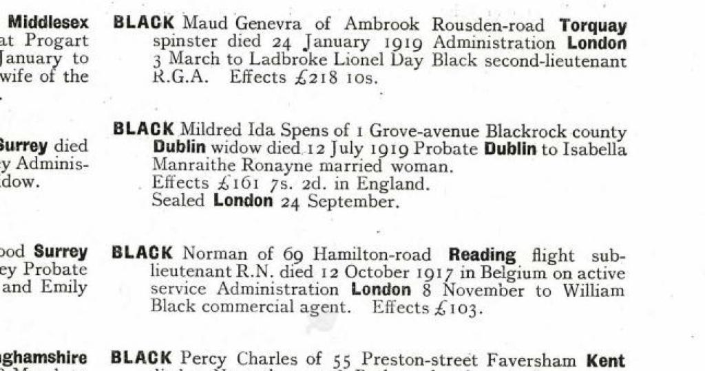 Probate record for Mildred Ida Sandes