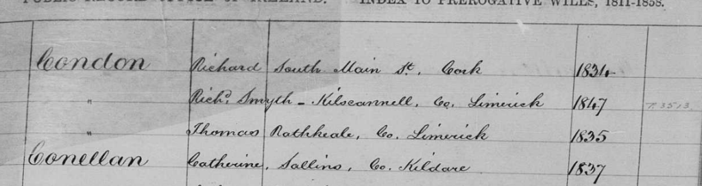 Probate record for Richard Smyth Condon
