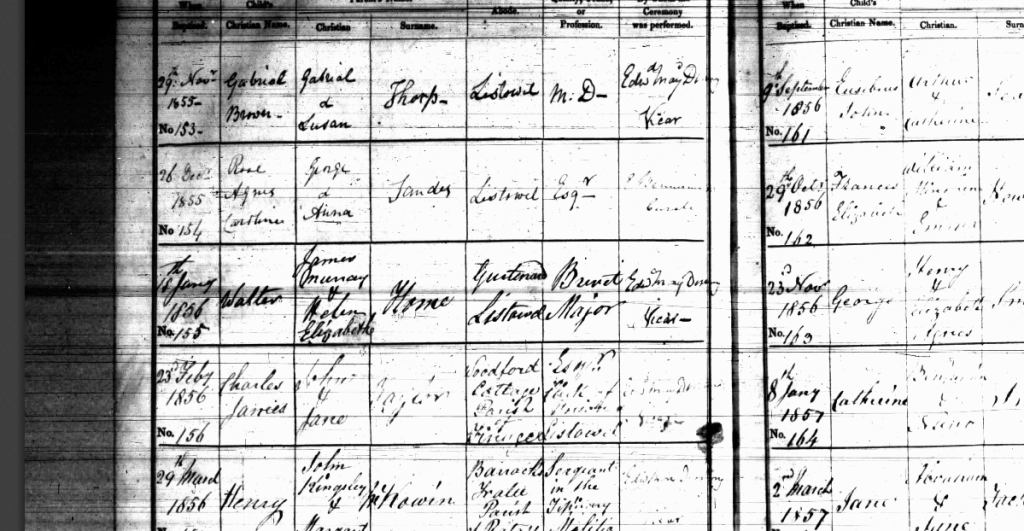 Baptism record for Rose Agnes Sandes