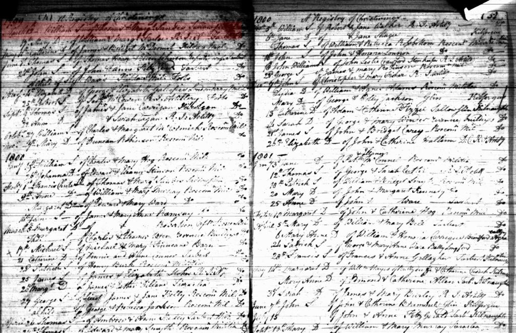 William Sandes - baptism record